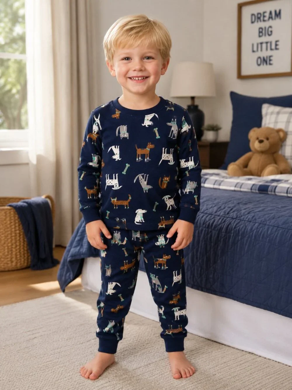 NWT Carter's Toddler Boy Pajamas Set of 2 Size 3T Bearly Awake Dog Print PJ Sets